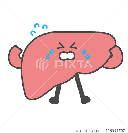 Crying liver character illustration 119393767