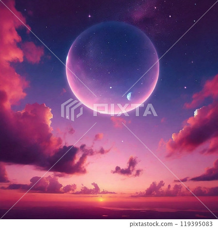 絢麗的色彩鋪滿了傍晚的天空 119395083