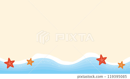 Sea, starfish and sandy beach frame background simple Sea, starfish and sandy beach frame background simple 119395085