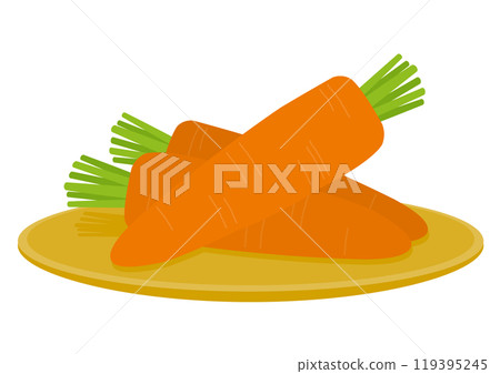 Illustration of a basket with carrots on it_2 Illustration of a basket with carrots on it_2 119395245