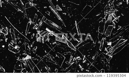 Texture of broken glass with cracks. 119395304
