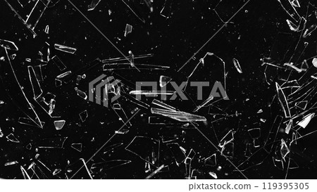 Texture of broken glass with cracks. 119395305