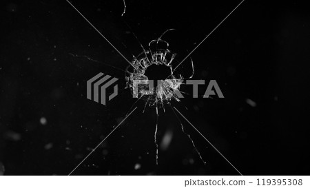 Texture of broken glass with cracks. 119395308