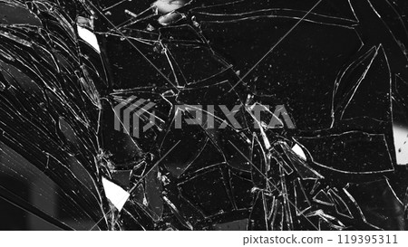 Texture of broken glass with cracks. 119395311