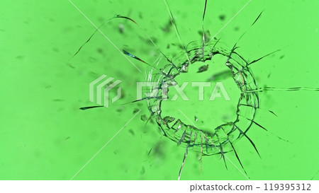 Texture of broken glass with cracks. 119395312