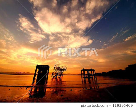 Sunrise and ruins Sunrise and ruins 119395409