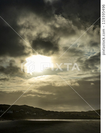 Dramatic sky at Portnoo Narin beach in County Donegal - Ireland Dramatic sky at Portnoo Narin beach in County Donegal - Ireland 119395496