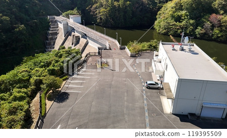 Mihara City, Hiroshima Prefecture [Noma River Dam] Drone aerial photography_MNOMD_No18 119395509