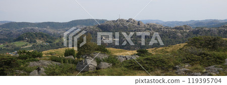 Anorthosite rock landscape near Egersund, Norway. 119395704