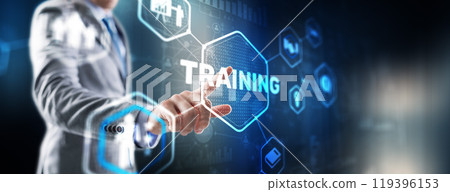 Training Webinar E-learning. Financial technology and communication concept Training Webinar E-learning. Financial technology and communication concept 119396153