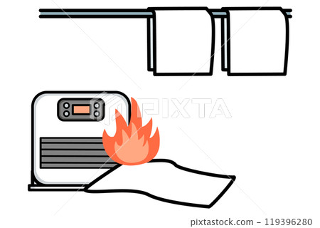 衣物掉落引發油暖風機火災事故圖解 119396280