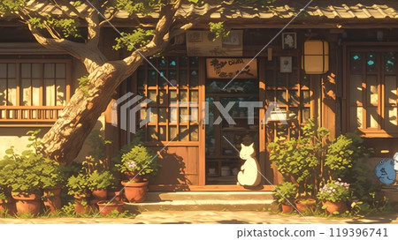 Anime-style Showa-era Japanese landscape 119396741