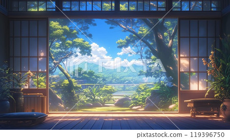 Anime-style Showa-era Japanese landscape 119396750