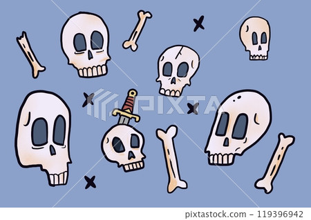 halloween element cute skull ghost design trick or treat halloween element cute skull ghost design trick or treat 119396942