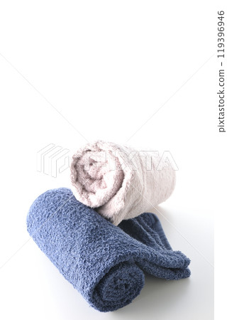 Towel photographed on a white background Towel photographed on a white background 119396946
