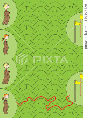 Potato sack race maze Potato sack race maze 119397126