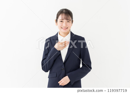Business woman leave it to me 119397719