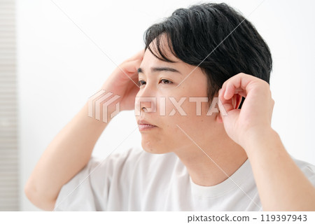 Men who care about hair 119397943