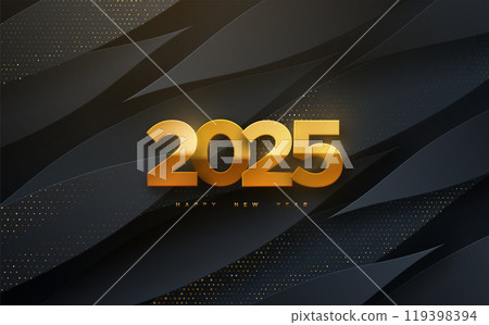 Happy New 2025 Year. Vector holiday illustration. 119398394