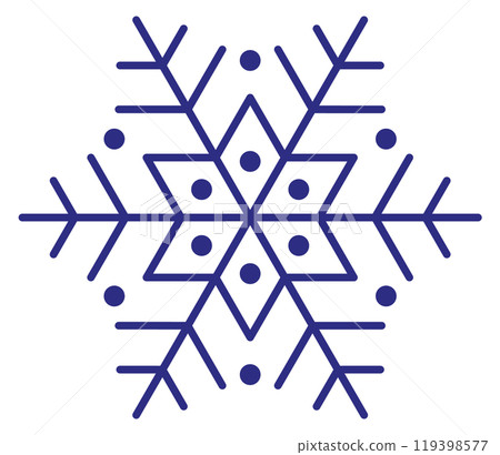 A blue snowflake with a diamond shape A blue snowflake with a diamond shape 119398577