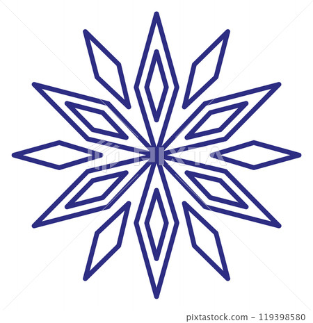 A blue snowflake with white diamonds A blue snowflake with white diamonds 119398580