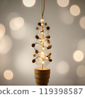 golden light bulb with snow on bokeh background 119398587