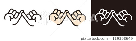 Icon of little fingers together. Making a promise. Hand sign, gesture. 119398649