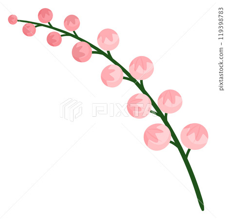 A pink flower with green leaves 119398783