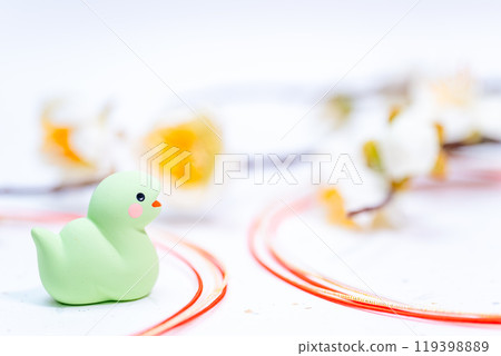 Celebrating the New Year, cute snake and New Year decorations Celebrating the New Year, cute snake and New Year decorations 119398889