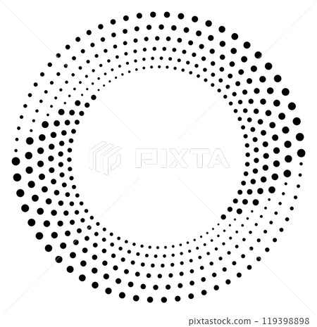 Halftone round border. Creative circle frame template Halftone round border. Creative circle frame template 119398898