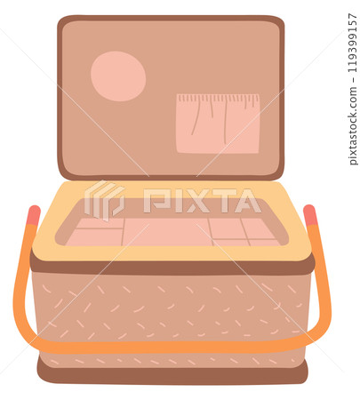 Handcraft storage box color icon. Wooden container 119399157