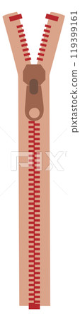 Zipper clothes fastener. Sewing apparel puller icon 119399161