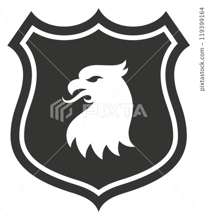 Animal shield. Royal heraldic insignia black icon Animal shield. Royal heraldic insignia black icon 119399164