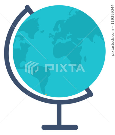 School globe icon. Geography tool. Education symbol 119399344