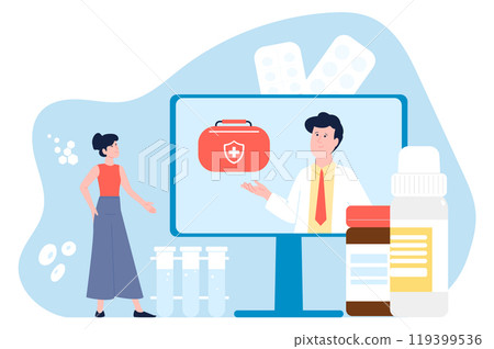 Telemedicine concept. Online first aid. Virtual healthcare 119399536