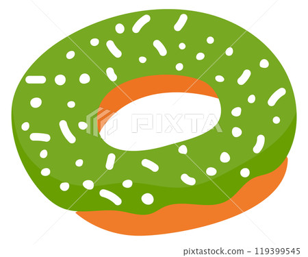 Matcha donut color icon. Delicious sweet pastry 119399545