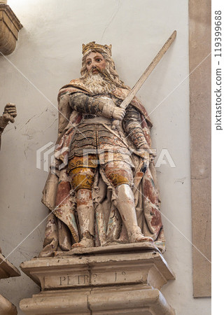Alcobaca, Portugal - Mar 08, 2024: The Hall of the Kings at Alcobaca monastery of Santa Maria at Alcobaca, Portugal 119399688