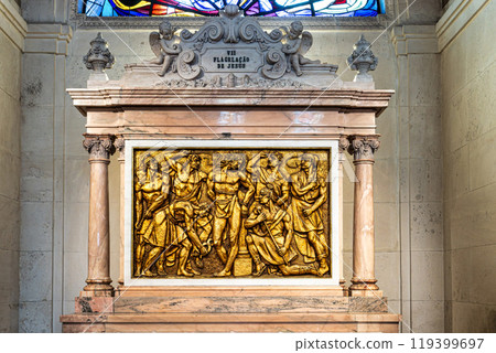 Fatima, Portugal - Mar 10, 2024: Interior of Sanctuary of Fatima, Portugal. Basilica of Our Lady of the Rosary 119399697