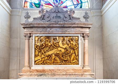 Fatima, Portugal - Mar 10, 2024: Interior of Sanctuary of Fatima, Portugal. Basilica of Our Lady of the Rosary 119399706