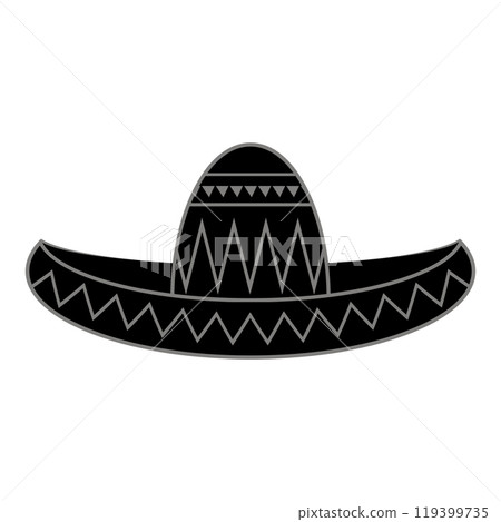 Vector Mexican sombrero with maracas. Cinco de mayo symbol isolated on white background Vector Mexican sombrero with maracas. Cinco de mayo symbol isolated on white background 119399735