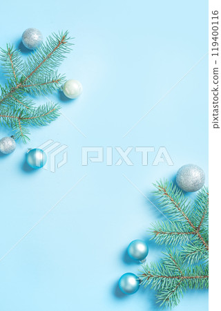 Blue and Silver Christmas Background 119400116