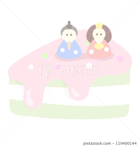 可愛的Hina娃娃蛋糕透明插畫 可愛的Hina娃娃蛋糕透明插畫 119400144