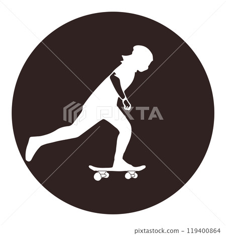 Skateboard sport icon Skateboard sport icon 119400864