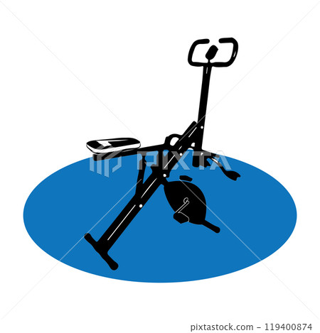 Spinning bike icon for fitness Spinning bike icon for fitness 119400874