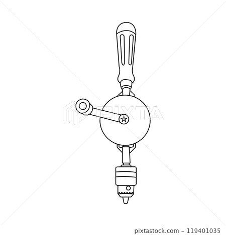 Wood drill icon 119401035