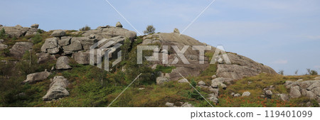 Rocks in the Magma Geo Park, Rogaland, Norway. 119401099
