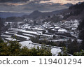 A lonely village in the snowy Japanese countryside 119401294