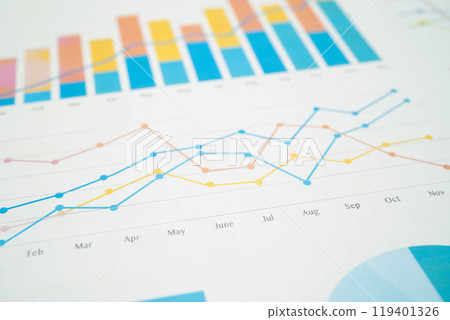 Chart graph paper. Finance, account, statistic, investment data economy, stock exchange business. 119401326