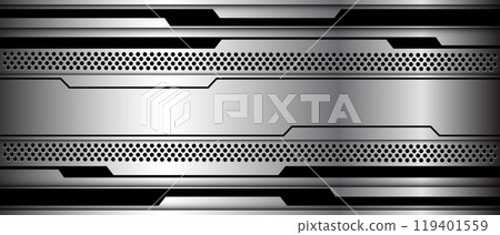 Abstract cyber technology futuristic metal black line power circle mesh geometric design creative background vector 119401559