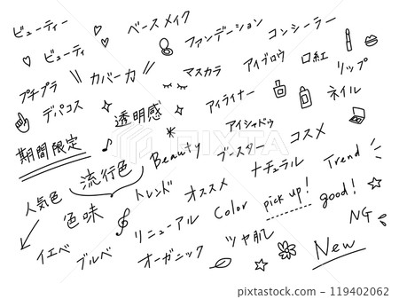 化妝品手寫人物素材套裝 119402062